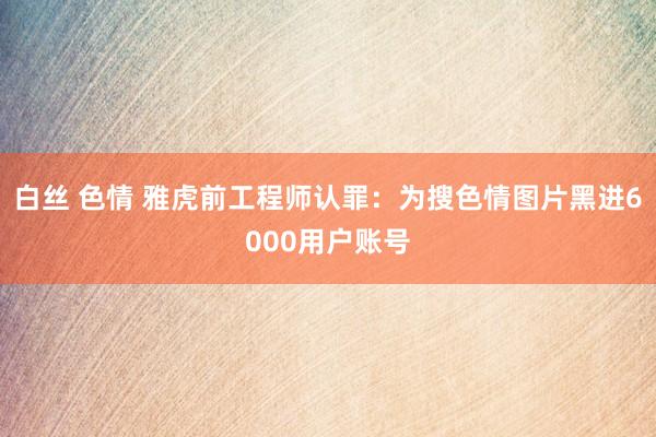 白丝 色情 雅虎前工程师认罪：为搜色情图片黑进6000用户账号