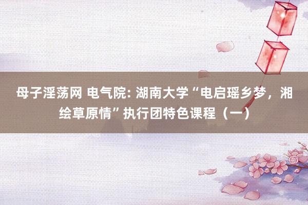 母子淫荡网 电气院: 湖南大学“电启瑶乡梦，湘绘草原情”执行团特色课程（一）