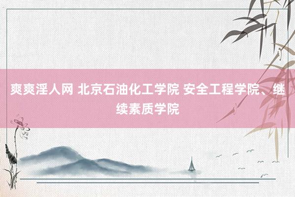 爽爽淫人网 北京石油化工学院 安全工程学院、继续素质学院