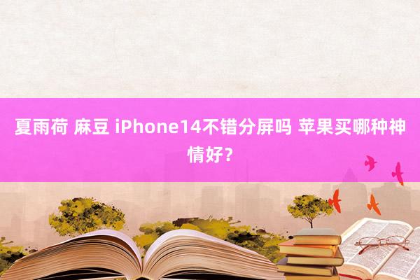 夏雨荷 麻豆 iPhone14不错分屏吗 苹果买哪种神情好？