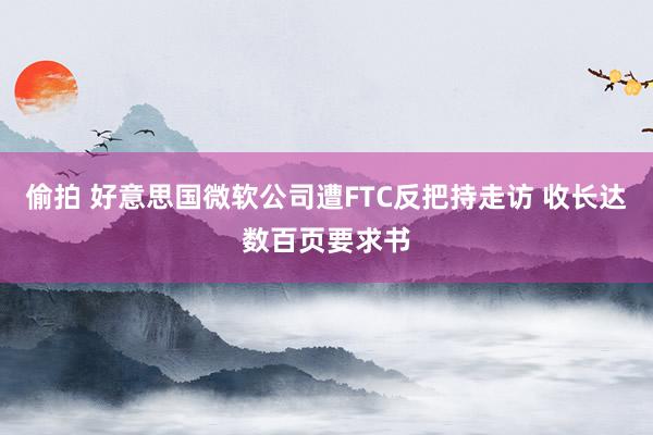 偷拍 好意思国微软公司遭FTC反把持走访 收长达数百页要求书