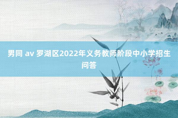 男同 av 罗湖区2022年义务教师阶段中小学招生问答